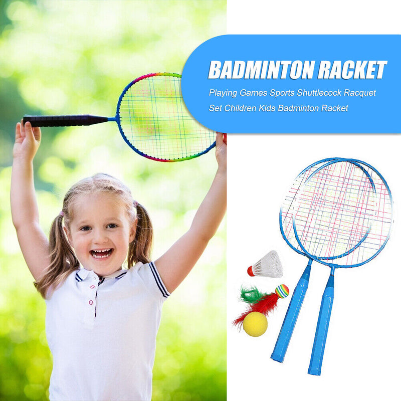 Playing Games Sports Shuttlecock Racquet Set Kids Badminton Racket (Blue)
