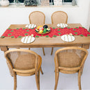 Durable Red Flowers String Table Flag Dust Cover for Christmas Home Party Supply
