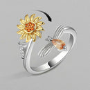 Freely Sunflower Spinning Anxiety Ring Finger Ring Anti-stress Rotating Ring