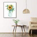 Painting By Numbers DIY Sunflower Canvas Oil Art Picture for Home Wall Decor Kit