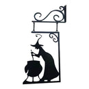Holiday Decor Black Witch Sign Metal Witch Wall Silhouette for Garden Patio Door