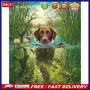 Painting By Numbers Kit DIY Swimming Dog Canvas Oil Wall Art Picture Ornament