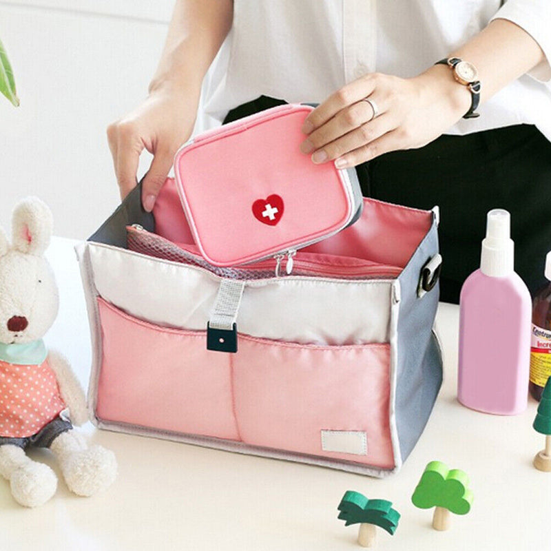 Portable Emergency Medical Bag Outdoor First Aid Drug Storage Bags (Pink) Newly