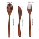 Fork Portable Dinnerware With Bags Bamboo Flatware Reusable Wooden Cutlery