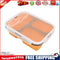 1350ml Silicone Rectangle Lunch Box Collapsible Bento Folding Bowl (Orange)