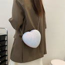 Elegant Sequins Heart-shaped Messenger Bag Shiny Glitter Ladies Purse Handbags