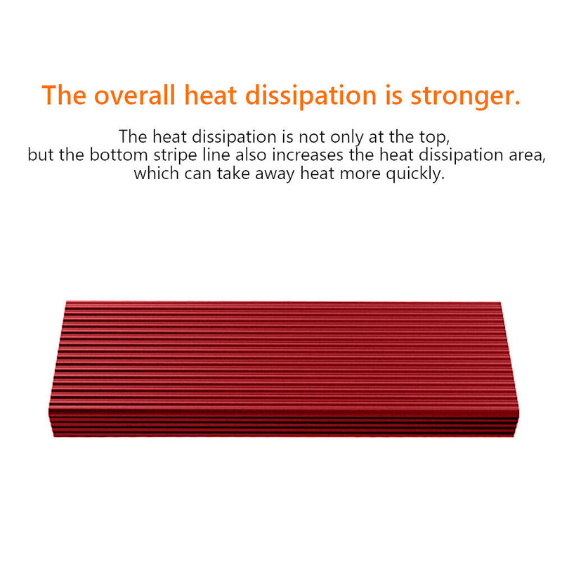 M.2 Solid State Hard Disk Heatsink Heat Radiator for PCIE 2280 SSD (Red) Newly