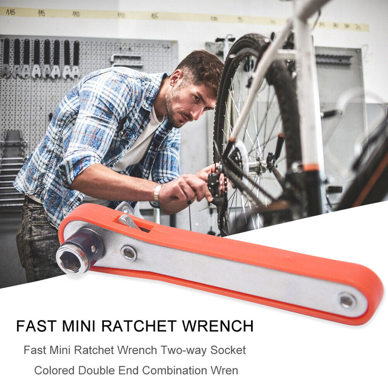 Two Way Ratchet Socket Wrench Tool 1/4 Hexagon Screwdriver Quick Socket Spanner