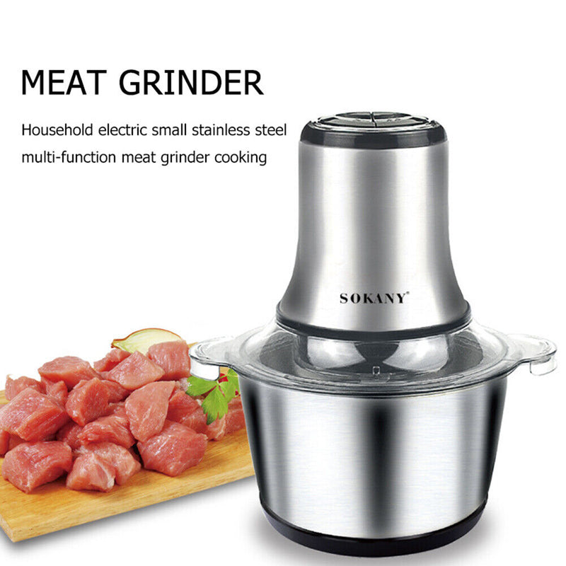800W Stainless Steel Electric Chopper Meat Grinder Mincer Food Processor EU