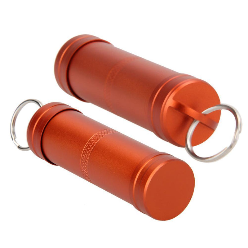 3pcs Aluminum Alloy Waterproof Case First-Aid Medicine Bottle with Key Ring