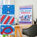 5D DIY Diamond Painting Kits Independence Day Gnome Partial Special Shape Dri