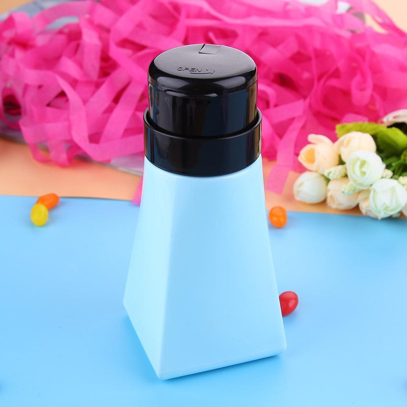 Cone-Shape 220ml Refillable Bottles Nail Pump Liquid Container(Light Blue)