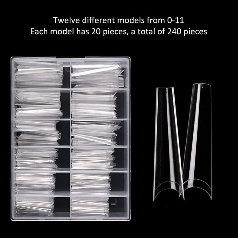 240pcs/Box Full Cover False Nails Manicuring Tip Artificial Nail Art Decorati