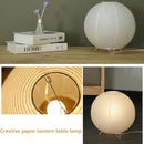Nordic Paper Lantern Table Lamp Living Room Bedroom LED Decor Light (Round)