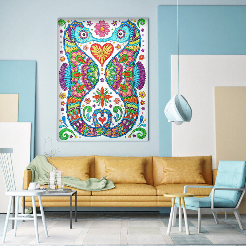 5D DIY Diamond Painting Hippo Partial Special Shape Drill Animal Picture Decor