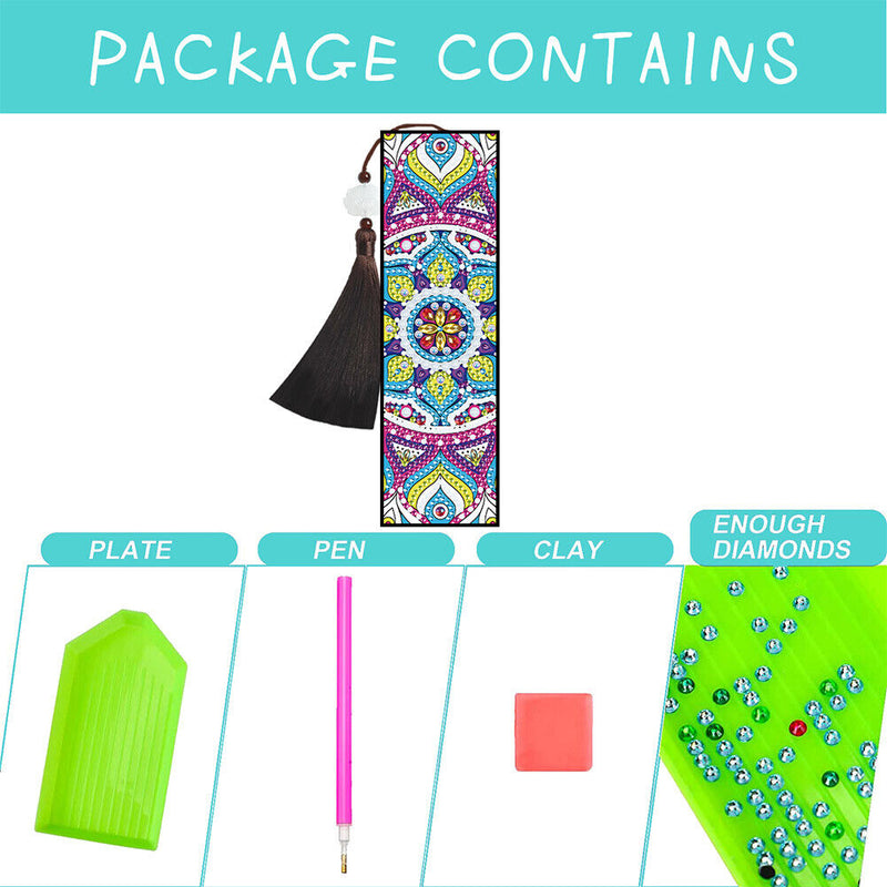 5D DIY Diamond Painting Bookmark Mandala Mosaic Tassel Book Crafts (FQY018)