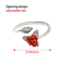 Finger Wear Opening Thimble Crochet Loop Sewing Knitting Ring Rose Flower Shape