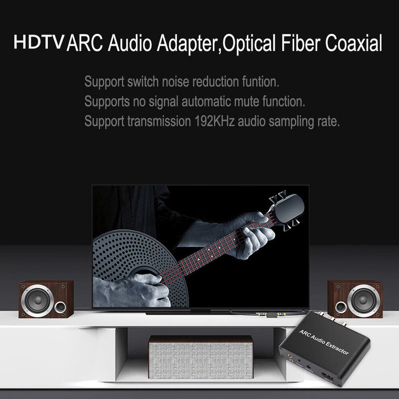 HDMI-compatible ARC Audio Extractor Converter Adapter for Optical Fiber Coa