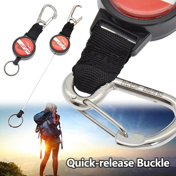 Diving Spring Rope Quick-release Buckle Diving Wire Lanyard Dive Safety Tool