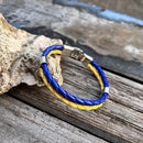 Women Men Leather Ukrainian Flag Bracelet Stand with Ukraine Wristbands