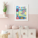 5D DIY Full Round Drill Diamond Painting Kit Cartoon Seaside Wall Art Craft