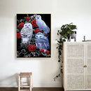 Full Cross Stitch 11CT DIY Rose and Owls Printed Embroidery Home Decoration
