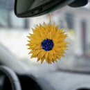 Ukrainian Flag Sunflower Car Pendant Auto Rearview Mirror Ornaments P9B3