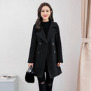 Pocket Cardigan Outwear Solid Color Women Turn Down Collar Long Sleeve Coat