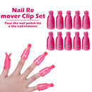 10pcs Plastic Nail Gel Polish Cap Clips Remover Fingers Tips Wrap Rose Red Newly
