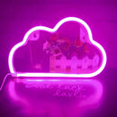 Cartoon Cloud Sign Neon Light USB Battery Operated Art Hanging Lamp (Pink) Newly