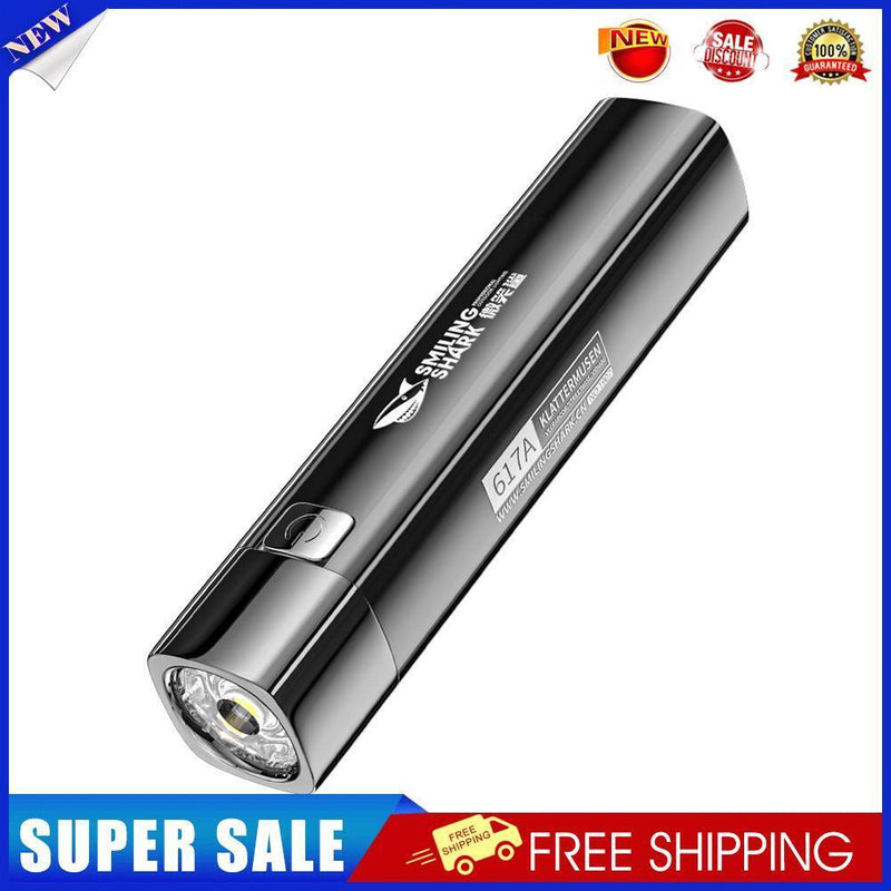 LED Flashlight 280LM Bright USB 3 Mode Outdoor Home Camping Torch (Black)