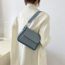 Retro Women Solid Color Underam Shoulder Bag Ladies PU Leather Square Flap Purse