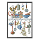 Kitchen Utensil Partial Cross Stitch 11CT Counted Embroidery DIY Needlework