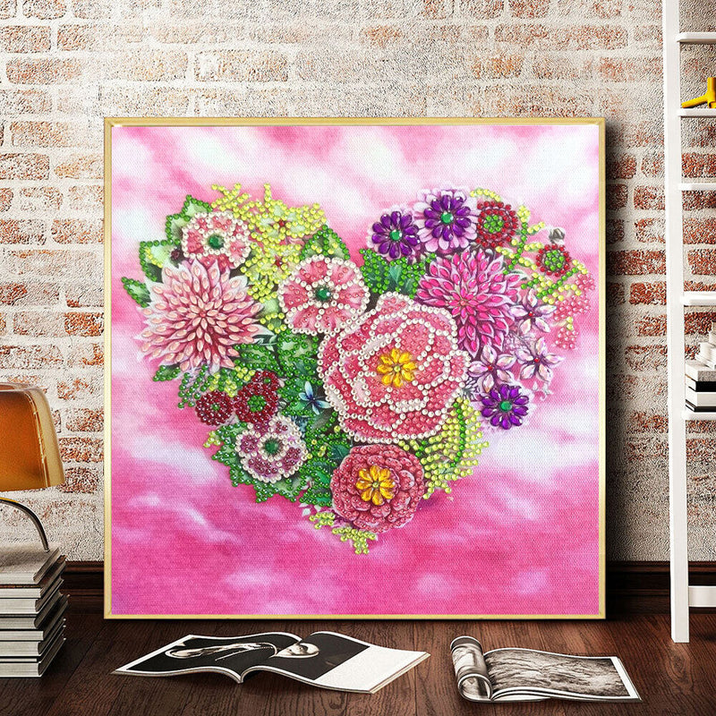 5D Diamond Painting Kit Heart Partial Special Shape Drill Rhinestone DIY