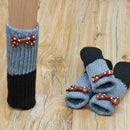 20pcs Cute Table Chair Leg Cover Foot Sock Floor Protectors (Beige+Brown)