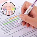 Dual Tip Highlighter Set 6 Pcs Gel Bible Highlighter Color Non-Bleeding S3C5