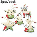 Christmas Tree Decoration Wooden Ornaments  Snowman/Elk/Angel Xmas Hanging