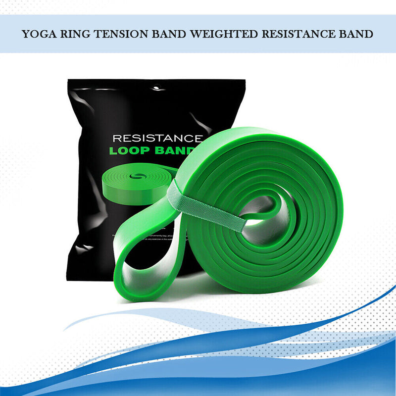 Elastic Resistance Band Exercise Gym Fitness Strength Belt (Green 45mm) Newly