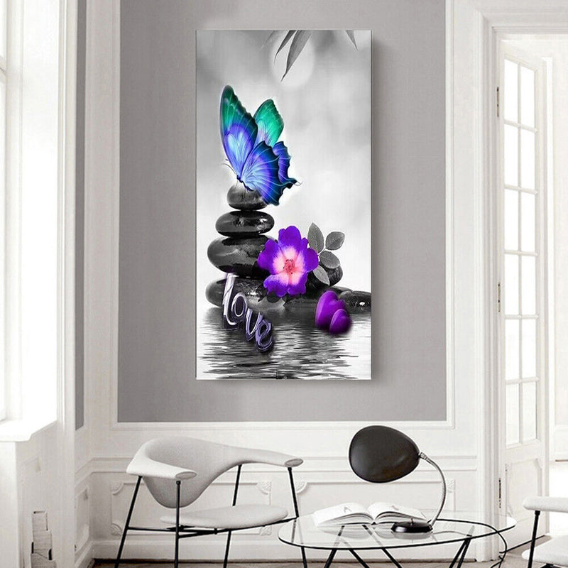 Stone Butterfly Oil Paint By Numbers Kits Canvas Picture DIY Wall Art Craft Set