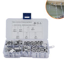 180pcs 6 Size Aluminum Ferrules 8 Shape Crimps Sleeves Wire Rope Stops Clamps