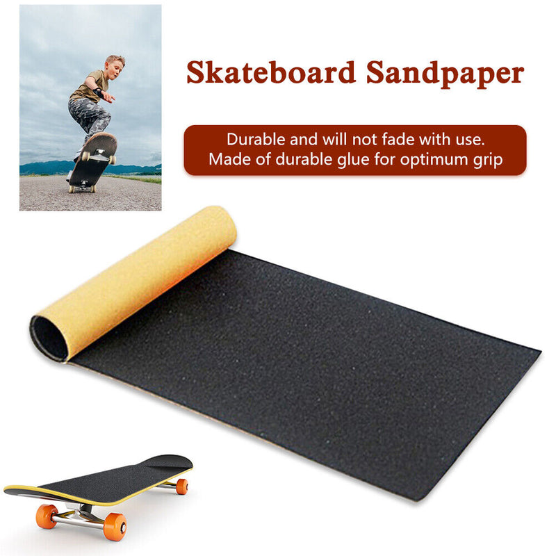 Durable Black Skateboard Sandpaper Non-Slip Skate Board Decks Grip Tape Newly