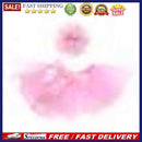 2pcs/set Baby Girls Flower Hairband Bowknot Tutu Skirt Photo Props (0-1M)