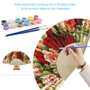 Oil Paint Folding Fan By Numbers DIY Rose Painted Art Craft Handmade Digita