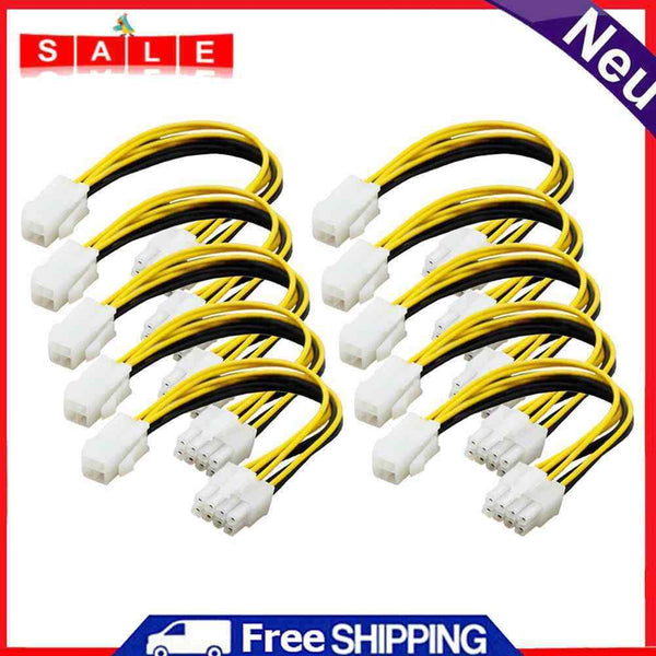 10pcs 4Pin to 8Pin Convert Power Cable Male Extension Cable
