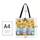 Jumpcar Sunflower and Butterfly Shopping Bag, Printed, Large