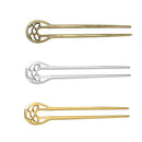 Alloy Hair Care Hairpin U-shaped hairpin Double wavy flower Metal Hair Stick