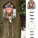 Garden Decor Yard Art Window Door Sculpture Fairy House Hanging Tree Statue
