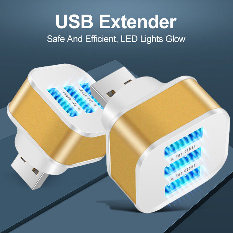 USB2.0 HUB Quick Charge 3-Port USB Splitter Mobile Phone Chargers Wall Adapter