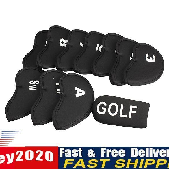 Black Set of 11pcs Golf Club Putter Iron Head Cover Case Protector Sleeve Newly