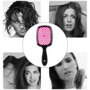 Wide Teeth Air Cushion Comb Scalp Massage Salon Tool Hair Brush (Black Red)